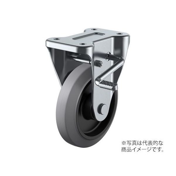ユーエイ KB型キャスター 固定車プレート式(ストッパー付) NRKB-150(R)-G 1個 62-9776-86（直送品）