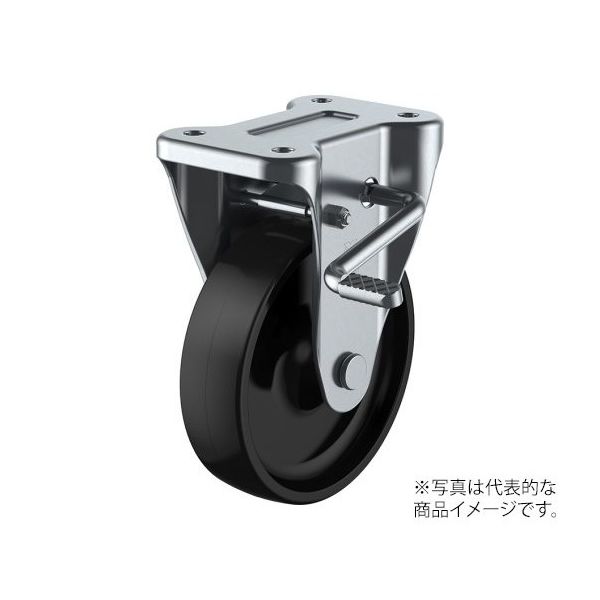 ユーエイ KB型キャスター 固定車プレート式(ストッパー付) PHKB-150(R) 1個 62-9776-89（直送品）