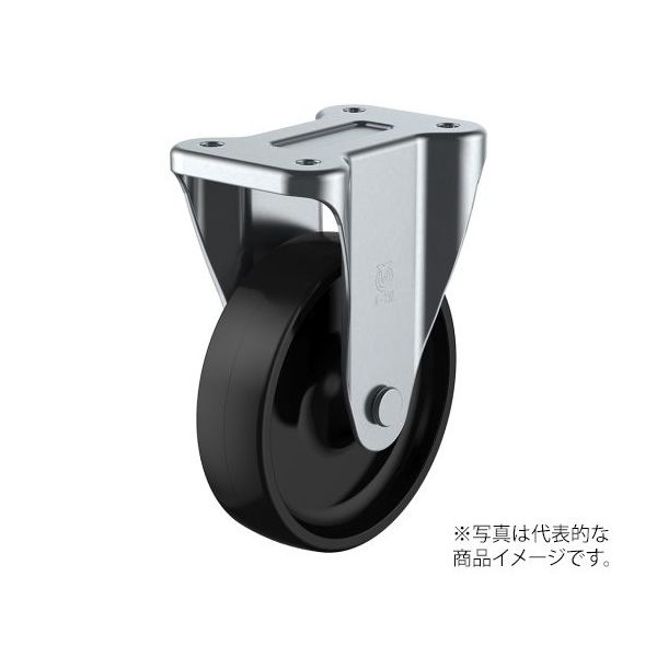 ユーエイ K型キャスター 固定車プレート式 径100mm フェノール車輪 PHK-100 1個 62-9777-15（直送品）