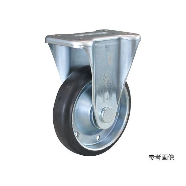 ユーエイ K型キャスター 固定車プレート式 径100mm 導電ゴム車輪(鋼板ホイル) WEK-100 1個 62-9777-25（直送品）