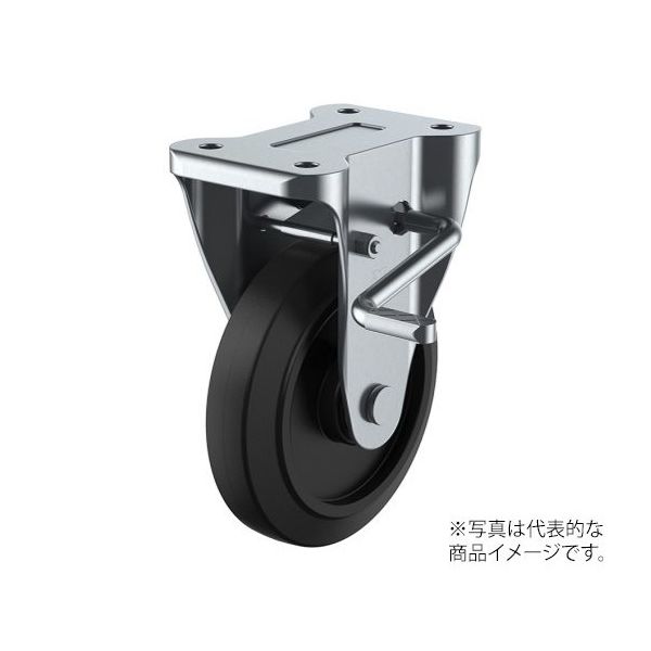 ユーエイ KB型キャスター 固定車プレート式(ストッパー付) NRKB-100(R) 1個 62-9788-68（直送品）