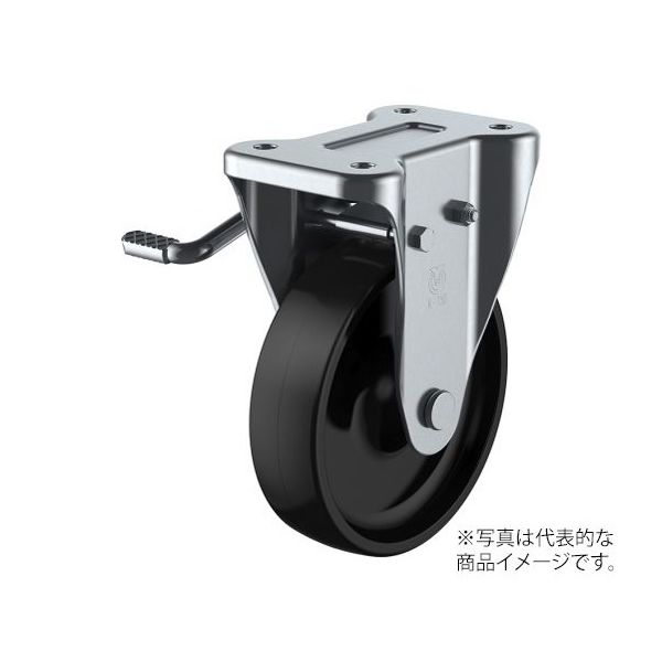 ユーエイ KB型キャスター 固定車プレート式(ストッパー付) PHKB-100(L) 1個 62-9788-91（直送品）