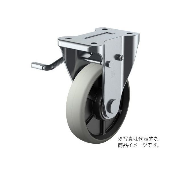 ユーエイ KB型キャスター 固定車プレート式(ストッパー付) GUKB-200(L) 1個 62-9785-21（直送品）