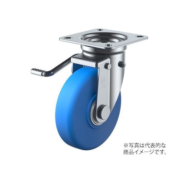 ユーエイ JB型キャスター 自在車プレート式(ダブルストッパー付) MCBJB-100(L) 1個 62-9788-32（直送品）