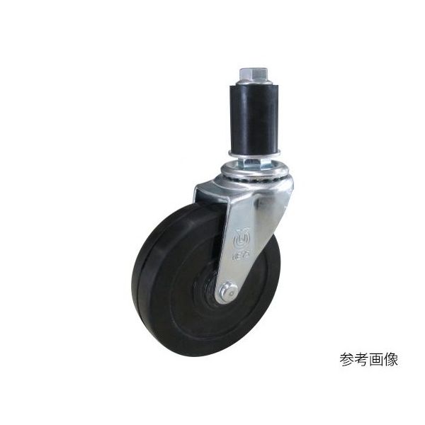 ユーエイ LTF型キャスター 自在車ゴムパイプ差し込み式 LTF-75RHE 16 1個 62-9788-06（直送品）