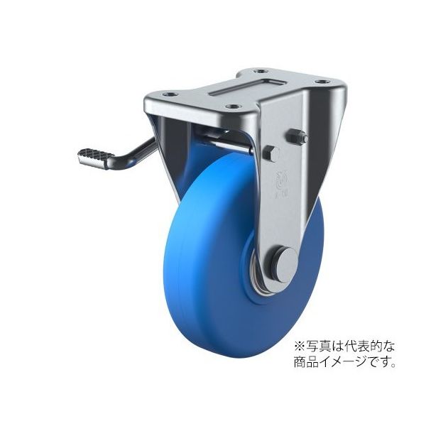 ユーエイ KB型キャスター 固定車プレート式(ストッパー付) MCBKB-100(R) 1個 62-9788-44（直送品）