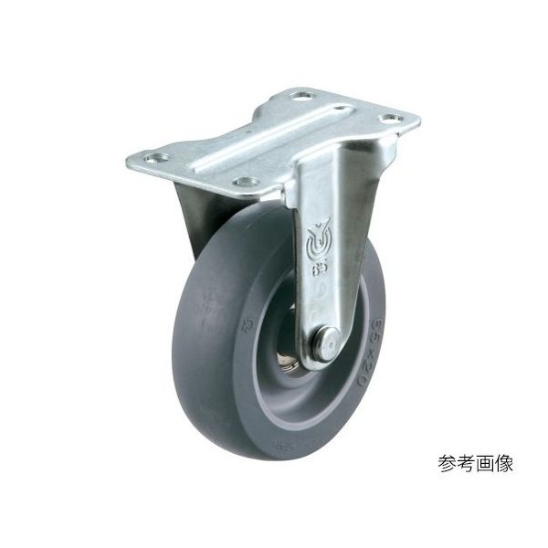 ユーエイ サイレンス型キャスター 固定車プレート式 ER-65ELSB(H83) 1個 62-9798-67（直送品）