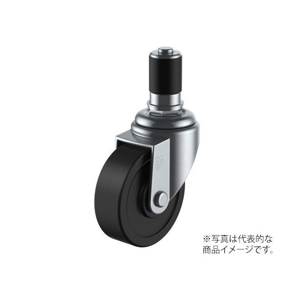 ユーエイ STF型キャスター 自在車ゴムパイプ差し込み式 STF-75RHE 22 1個 62-9795-42（直送品）