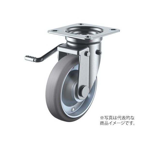 ユーエイ JB型キャスター 自在車プレート式(ダブルストッパー付) WJB-100(L)-G 1個 62-9797-90（直送品）