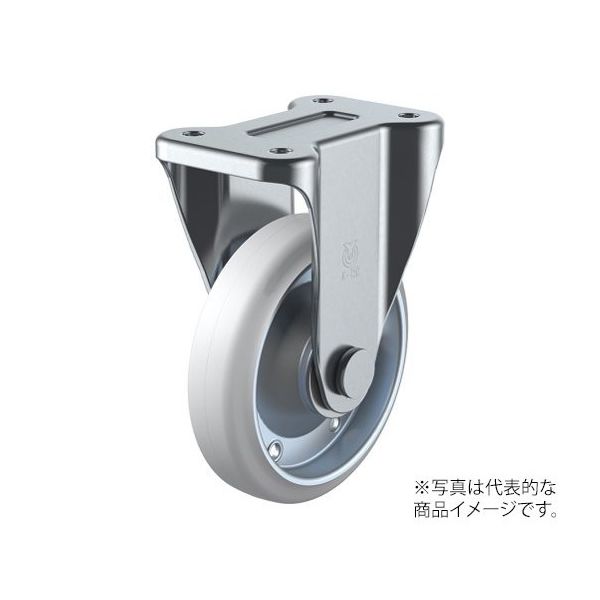 ユーエイ K型キャスター 固定車プレート式 径100mm 耐油ゴム車輪(鋼板ホイル) WOK-100 1個 62-9798-26（直送品）