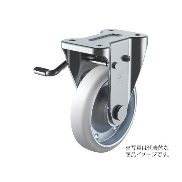 ユーエイ KB型キャスター 固定車プレート式(ストッパー付) WOKB-100(L) 1個 62-9798-28（直送品）