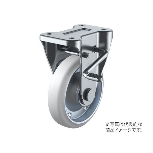 ユーエイ KB型キャスター 固定車プレート式(ストッパー付) WOKB-150(R) 1個 62-9798-31（直送品）