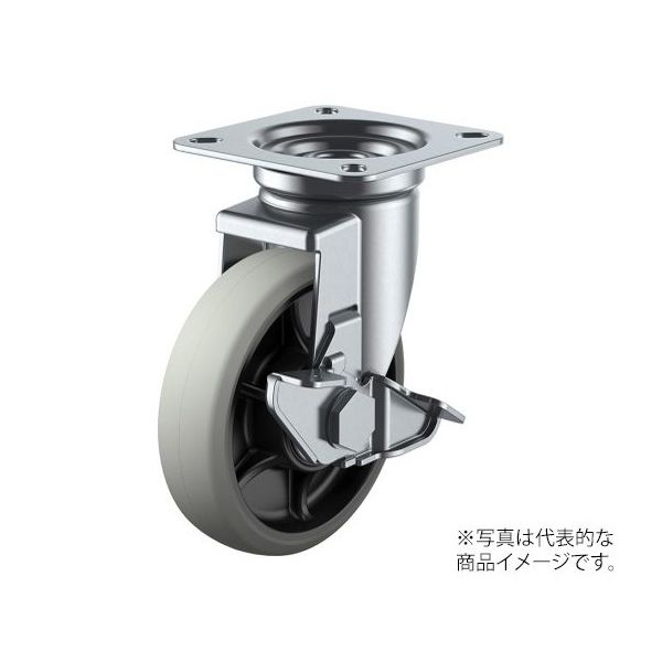 ユーエイ JーS型キャスター 自在車プレート式(ストッパー付) 径150mm ウレタン車輪(ナイロンホイル) GUJ-150S 1個（直送品）