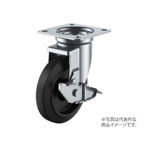 ユーエイ JーS型キャスター 自在車プレート式(ストッパー付) 径150mm ゴム車輪(ナイロンホイル) NRJ-150S 1個（直送品）