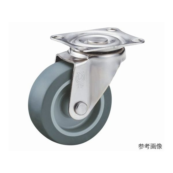 ユーエイ SUSーSG型キャスター 自在車プレート式 径65mm エラストマー車輪 SUS-SG-65EL 1個 62-9779-62（直送品）