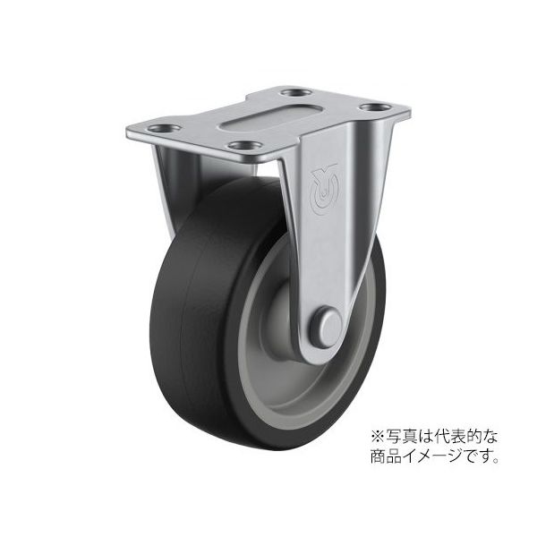 ユーエイ SUSーSR型キャスター 固定車プレート式 径75mm ゴム車輪(ナイロンホイル) SUS-SR-75NR 1個（直送品）