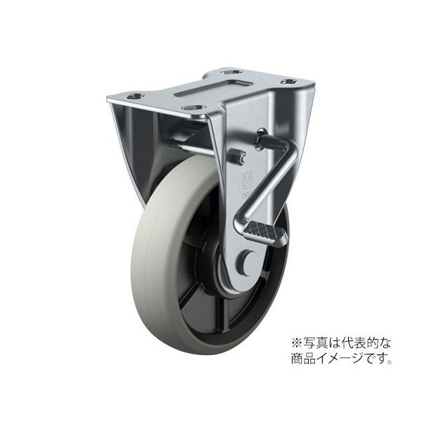 PMRーLB型キャスター 固定車プレート式(ストッパー付) 径150mm ウレタン車輪(ナイロンホイル) PMR-150GUBLB(R)（直送品）