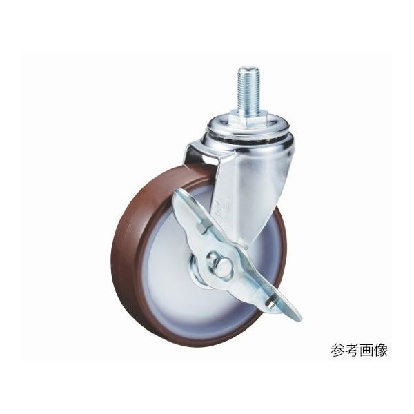 ユーエイ ETーS型キャスター 自在車ねじ込み式(ストッパー付) ET-65URSW3/8 14 1個 62-9781-79（直送品）