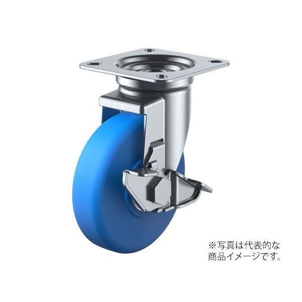 ユーエイ JーS型キャスター 自在車プレート式(ストッパー付) 径100mm MCナイロン車輪 MCBJ-100S 1個（直送品）