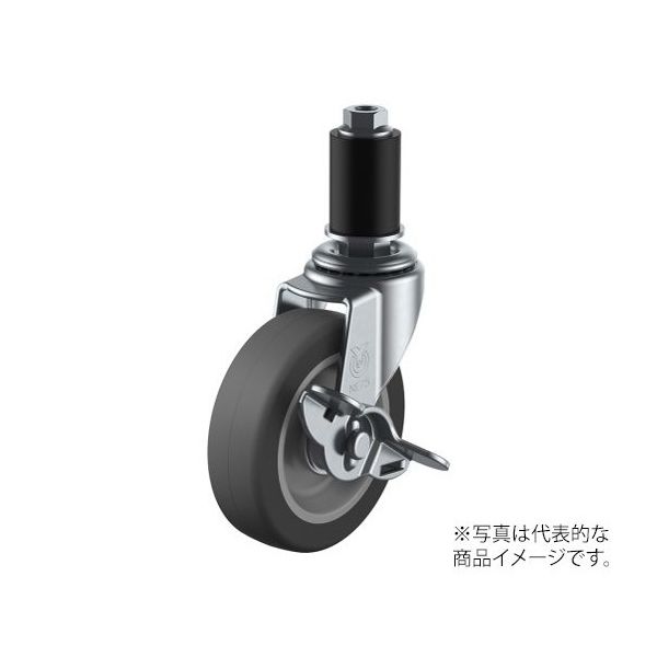 ユーエイ LTFーS型キャスター 自在車ゴムパイプ差し込み式(ストッパー付) LTF-75ELS 24 1個 62-9787-92（直送品）