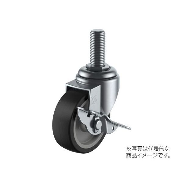 ユーエイ STーS型キャスター 自在車ねじ込み式(ストッパー付) ST-100NRSUNF1/2 25 1個 62-9792-02（直送品）