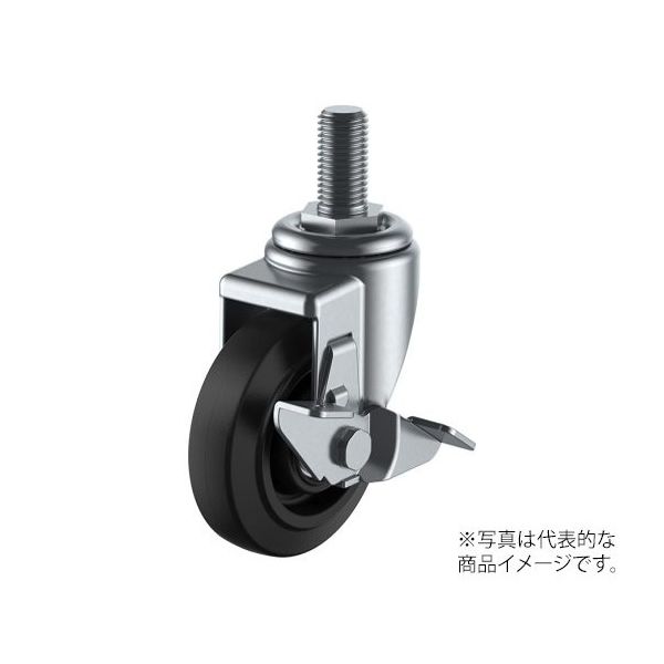 ユーエイ SJTーS型キャスター 自在車ねじ込み式(ストッパー付) SJT-100NRSM20 40 1個 62-9790-91（直送品）