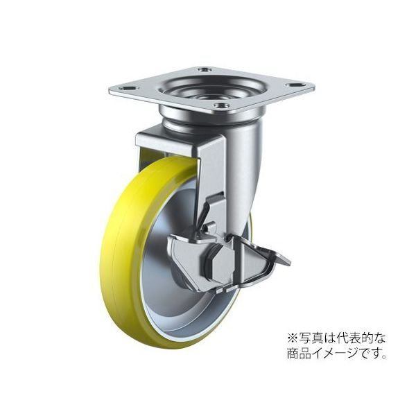 ユーエイ JーS型キャスター 自在車プレート式(ストッパー付) 径130mm 帯電防止ウレタン車輪(鋼板ホイル) UWEJ-130S 1個（直送品）