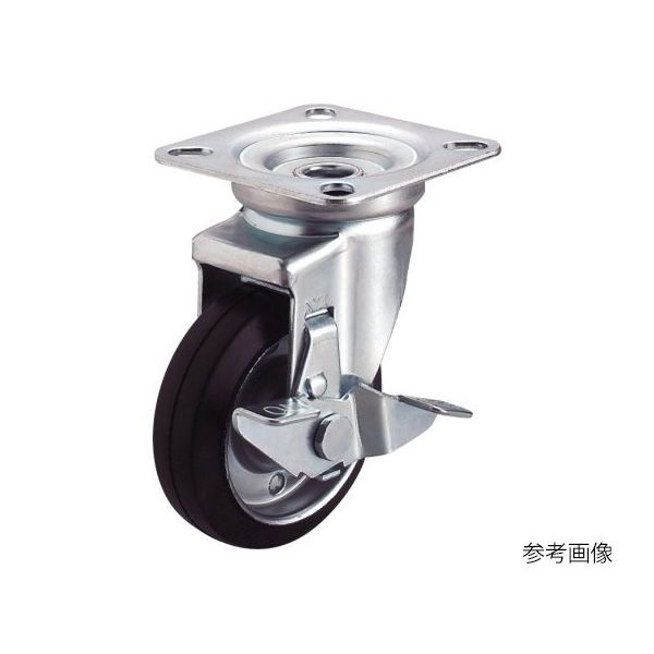 ユーエイ JーS型キャスター 自在車プレート式(ストッパー付) 径130mm 導電ゴム車輪(鋼板ホイル) WEJ-130S 1個（直送品）