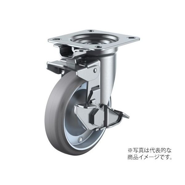 ユーエイ JKーS型キャスター 自在車(旋回固定式)プレート式(ストッパー付) WJK-150S-G 1個 62-9798-02（直送品）