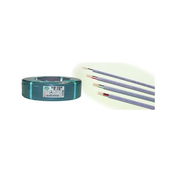 [新品]EEF2×1.6 EEF1.6-2c ケーブル 富士電線 VVFケーブル 平形 100m巻 VVF1.6*2C*100M : 電材堂