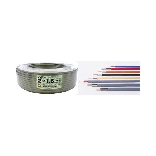 富士電線工業 電線 VVFー2.0MMX3CーWHIT 1巻(100M)(直送品 富士電線工業 電線 VVFー2.0MMX3CーWHIT 1巻(100M)(直送品