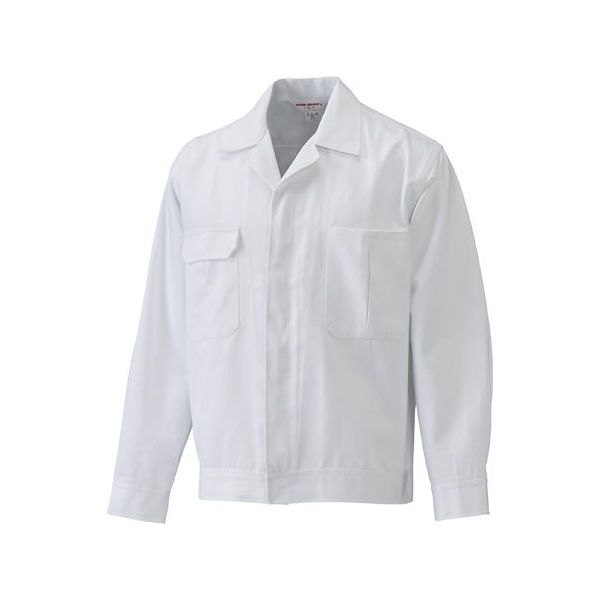 日の丸繊維 男性長袖上着 綿100% ホワイト 3L 65-1702-65 1着（直送品）