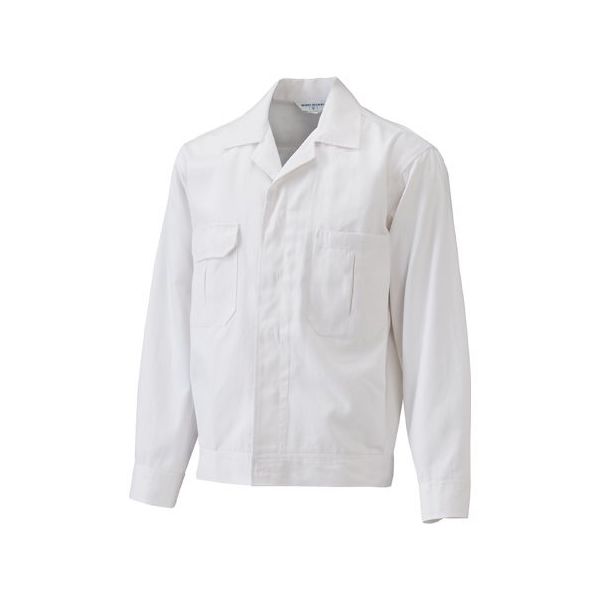 日の丸繊維 男性長袖上着 帯電防止 ホワイト
