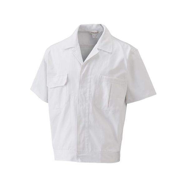 日の丸繊維 男性半袖上着 帯電防止 ホワイト 3L 65-1702-87 1着（直送品）