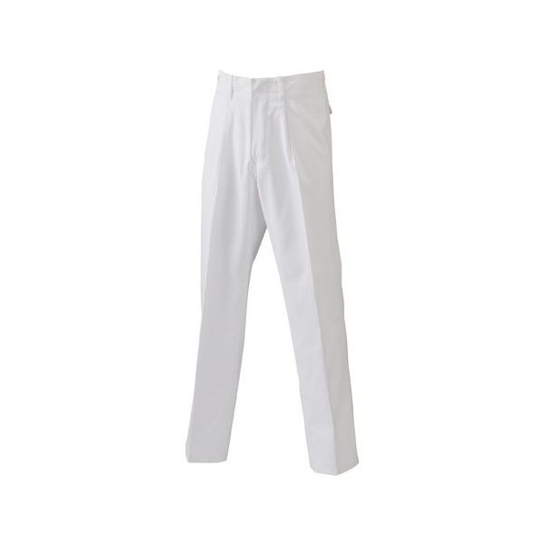 日の丸繊維 男性ズボン 帯電防止 ホワイト 4L 65-1702-95 1着（直送品）