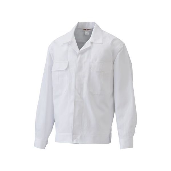 日の丸繊維 男性用白長袖上着 ホワイト 3L 65-1702-46 1着（直送品）
