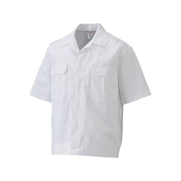 日の丸繊維 男性用白半袖上着 ホワイト 3L 65-1702-52 1着（直送品）