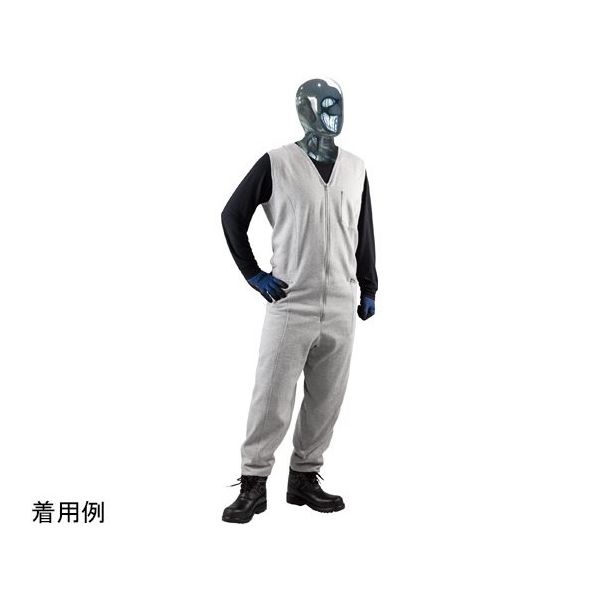 アズワン 続服ニットインナー(綿60%・ポリエステル40%) グレー M 65-1703-10 1着（直送品）