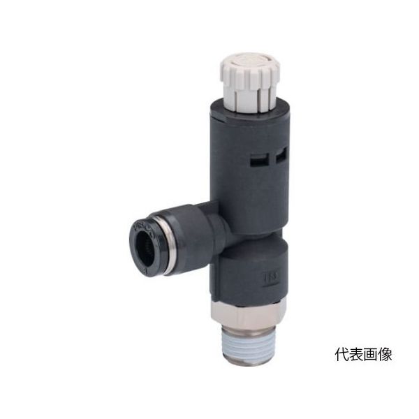 日本ピスコ レギュレータ プッシュロックタイプ エルボ RVCP6-01 1個 65-2629-87（直送品）