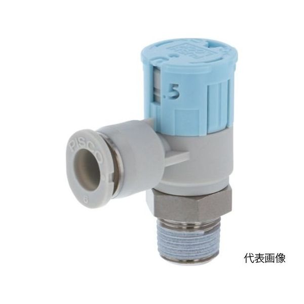 スピードコントローラダイヤル付タイプ エルボ メーターイン制御(低流量タイプ) φ4用 接続口径M3×0.5 JSGC4-01BLW 1個（直送品）