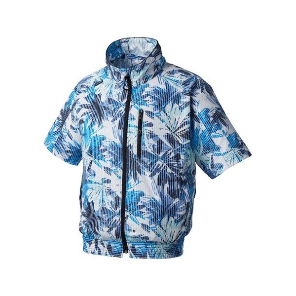 アタックベース 半袖ジャケット M ボタニカルブルー 055 1枚 65-3358-65（直送品）