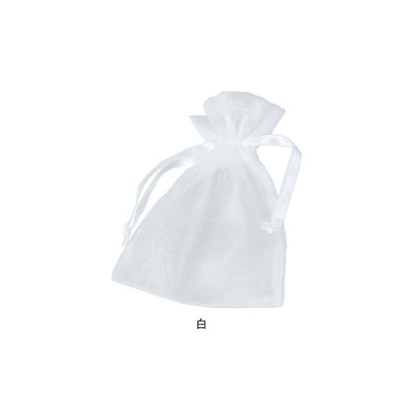 青山 オーガンジーポーチ 白 L 61-269-17-4 1セット(10枚) 61-7269-35（直送品）