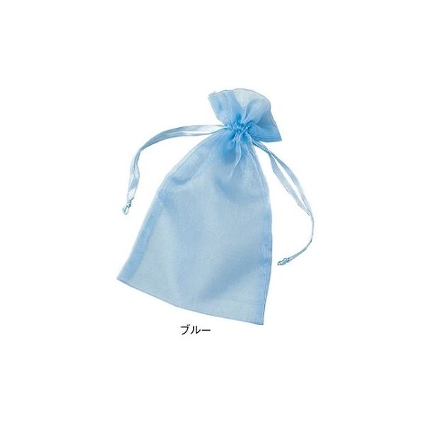 青山 オーガンジーポーチ ブルー S 61-269-19-2 1セット(10枚) 61-7269-42（直送品）