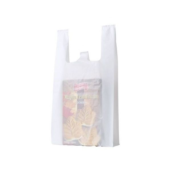 乳白レジ袋 エンボス加工タイプ 35号 22×42(30)×横マチ12 入数100枚 61-294-5-3 1セット(100枚)（直送品）