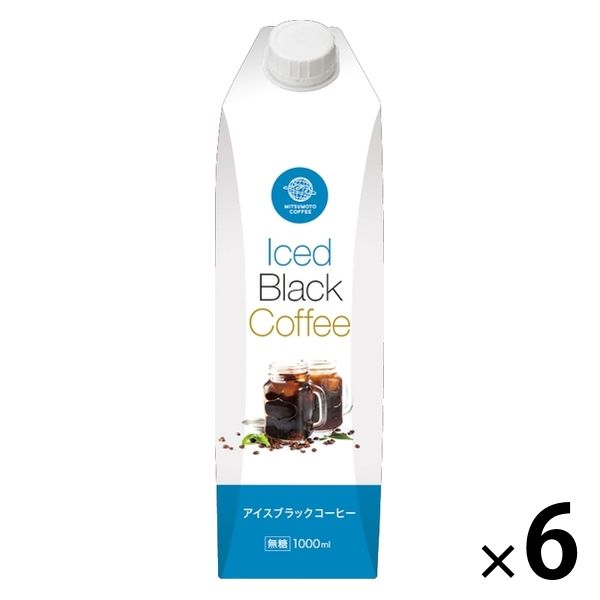 三本珈琲 アイスブラックコーヒー 無糖 1000ml（1リットル） 1箱