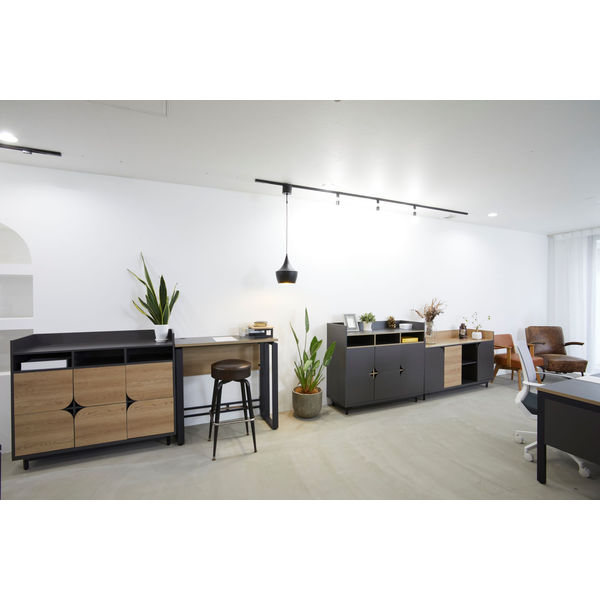 【軒先渡し】SMILE CORP RITZY HORN ハイデスク 幅1200×奥行450×高950mm アイロングレー 720021 1台（直送品） RITZY HORN アイロングレー