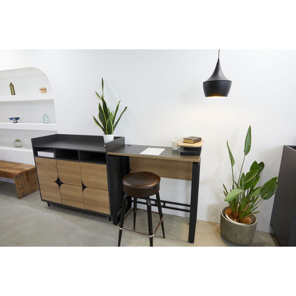 【軒先渡し】SMILE CORP RITZY HORN ハイデスク 幅1200×奥行450×高950mm アイロングレー 720021 1台（直送品） RITZY HORN アイロングレー