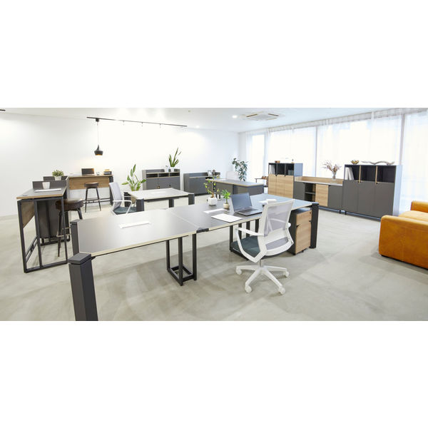 【軒先渡し】SMILE CORP RITZY HORN ハイデスク 幅1200×奥行450×高950mm アイロングレー 720021 1台（直送品） RITZY HORN アイロングレー