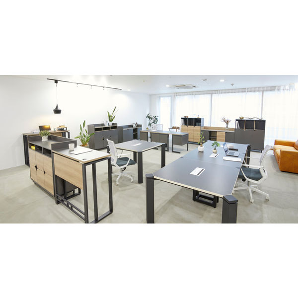 【軒先渡し】SMILE CORP RITZY HORN ハイデスク 幅1200×奥行450×高950mm アイロングレー 720021 1台（直送品） RITZY HORN アイロングレー