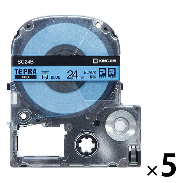 テプラ TEPRA PROテープ スタンダード 幅24mm 青ラベル(黒文字) SC24B